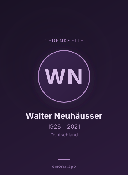 Gedenkportrait von Walter Neuhäusser