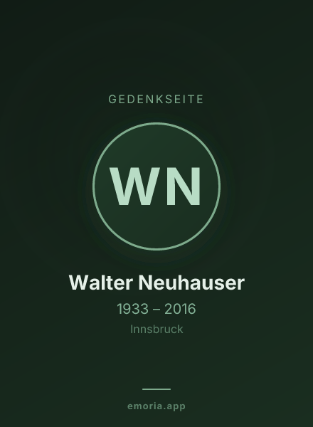 Gedenkportrait von Walter Neuhauser