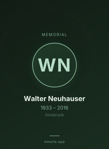 Memorial portrait of Walter Neuhauser
