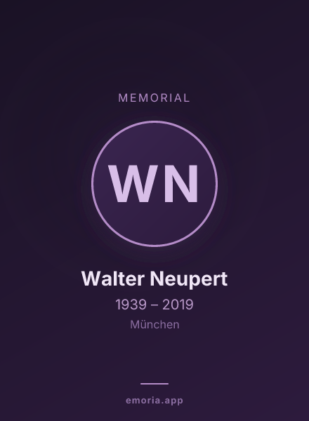 Memorial portrait of Walter Neupert