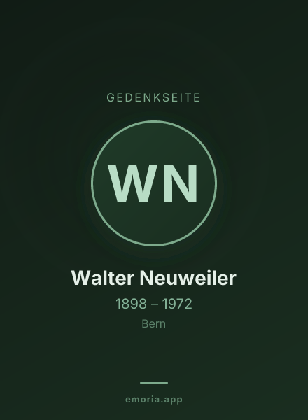 Gedenkportrait von Walter Neuweiler