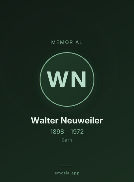 Memorial portrait of Walter Neuweiler