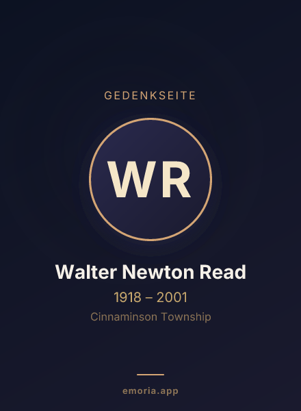 Gedenkportrait von Walter Newton Read