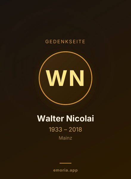 Gedenkportrait von Walter Nicolai