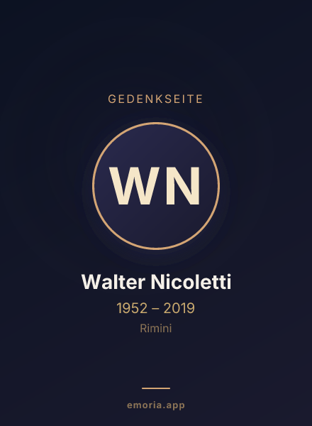 Gedenkportrait von Walter Nicoletti