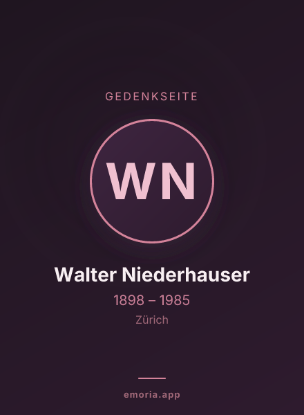Gedenkportrait von Walter Niederhauser
