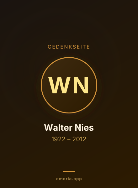 Gedenkportrait von Walter Nies