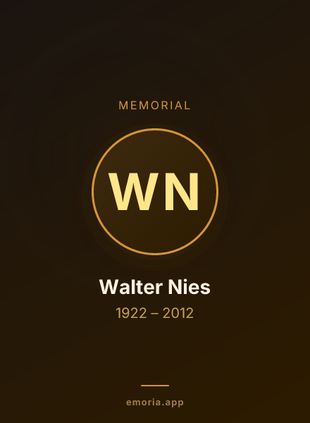 Memorial portrait of Walter Nies