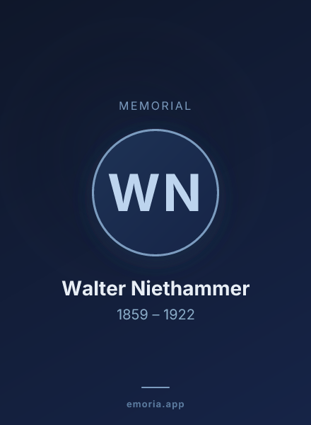 Memorial portrait of Walter Niethammer