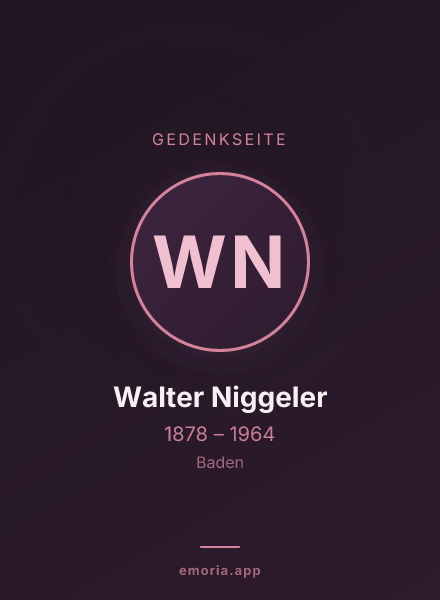 Gedenkportrait von Walter Niggeler