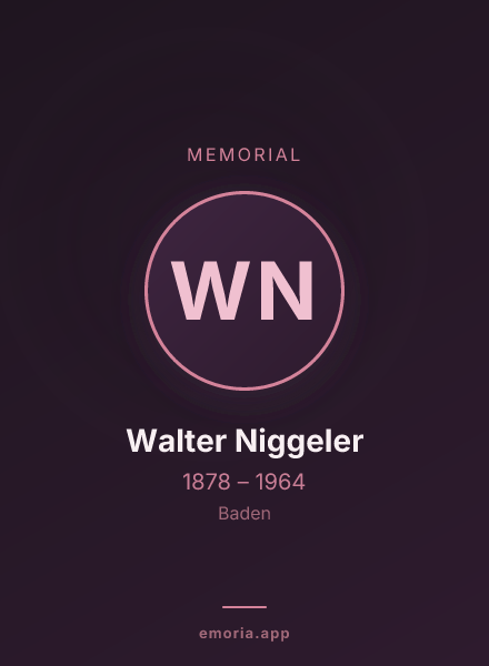 Memorial portrait of Walter Niggeler