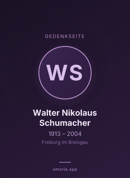 Gedenkportrait von Walter Nikolaus Schumacher