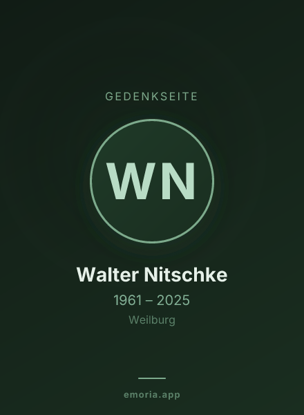 Gedenkportrait von Walter Nitschke