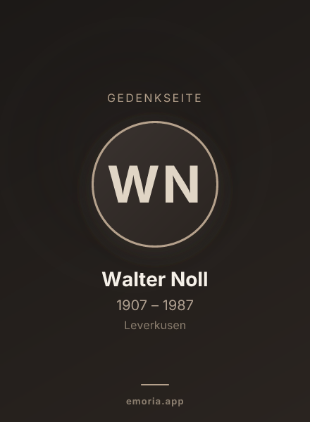 Gedenkportrait von Walter Noll