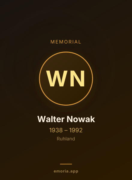 Memorial portrait of Walter Nowak