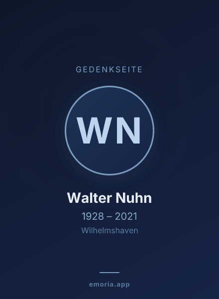 Gedenkportrait von Walter Nuhn
