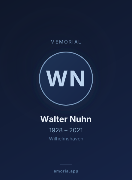 Memorial portrait of Walter Nuhn