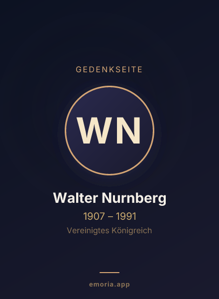 Gedenkportrait von Walter Nurnberg