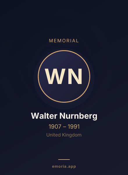 Memorial portrait of Walter Nurnberg