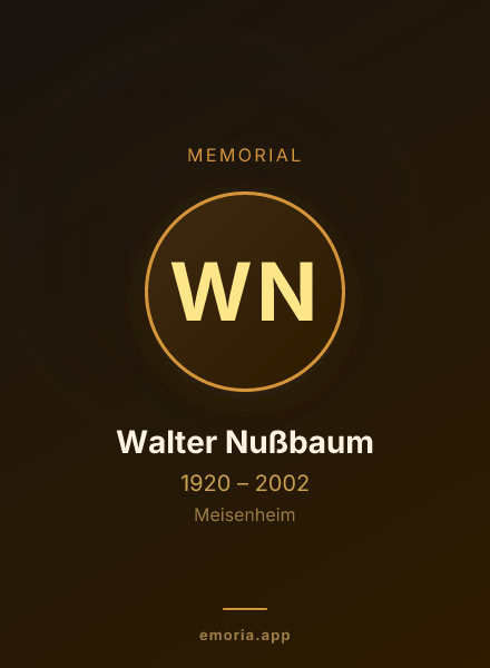 Memorial portrait of Walter Nußbaum