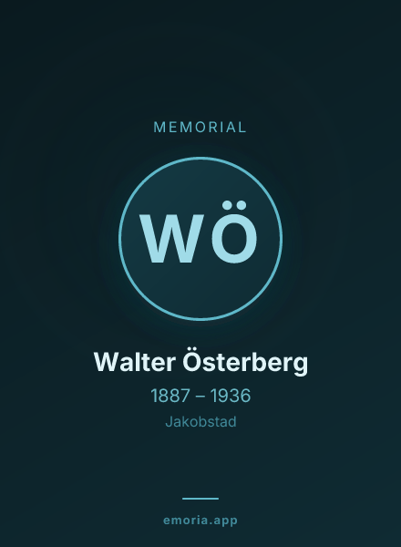 Memorial portrait of Walter Österberg