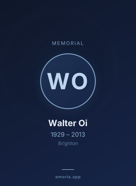 Memorial portrait of Walter Oi