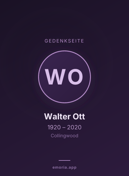 Gedenkportrait von Walter Ott