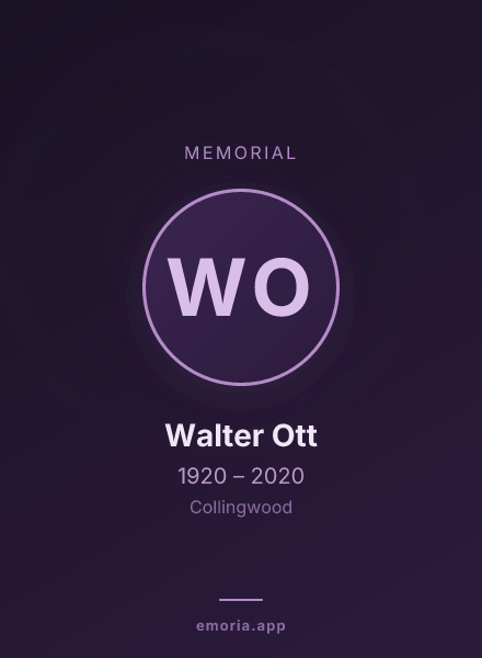 Memorial portrait of Walter Ott