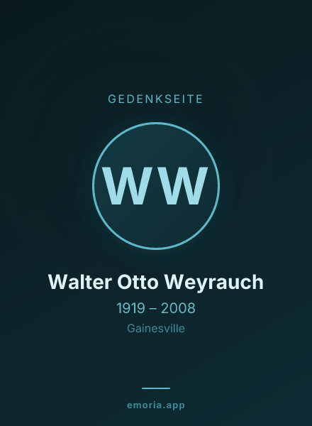 Gedenkportrait von Walter Otto Weyrauch
