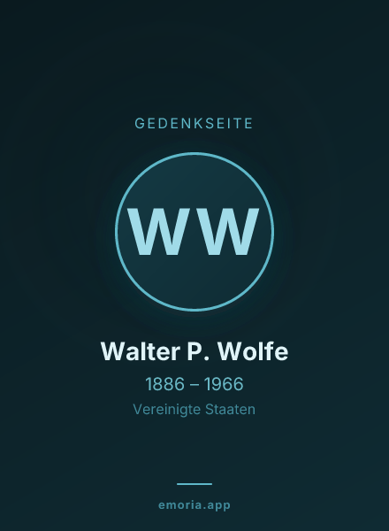 Gedenkportrait von Walter P. Wolfe