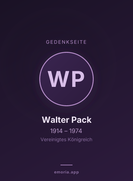 Gedenkportrait von Walter Pack