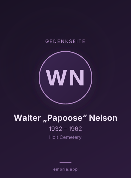 Gedenkportrait von Walter „Papoose“ Nelson