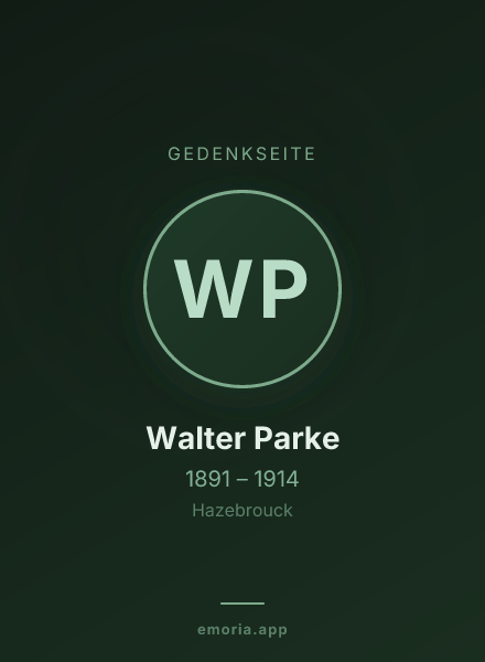 Gedenkportrait von Walter Parke