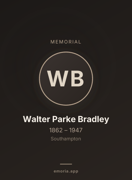 Memorial portrait of Walter Parke Bradley