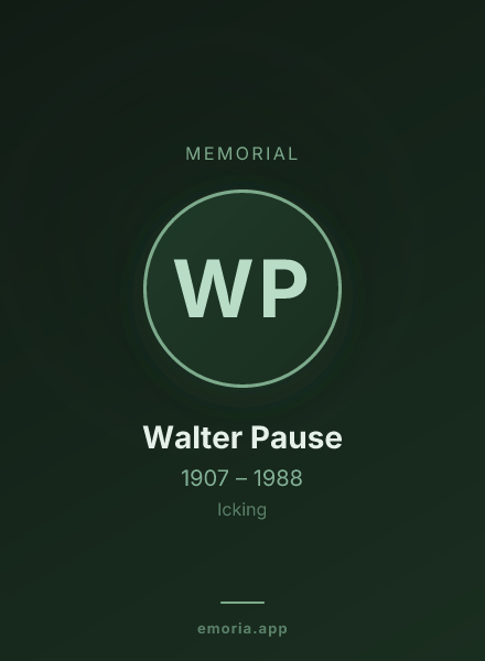 Memorial portrait of Walter Pause