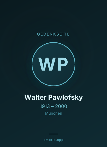 Gedenkportrait von Walter Pawlofsky