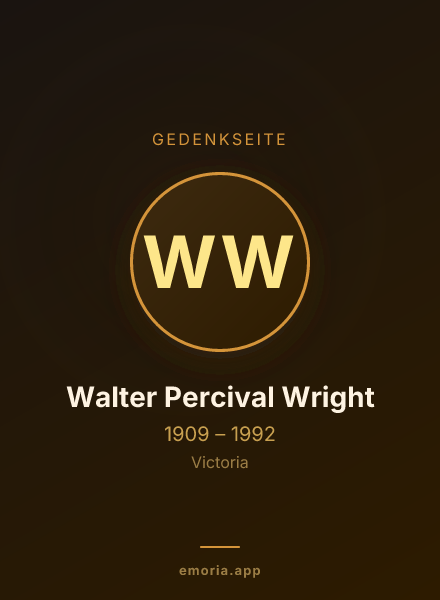 Gedenkportrait von Walter Percival Wright
