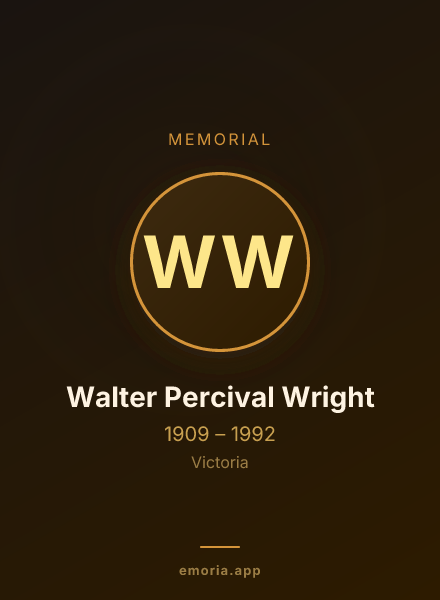 Memorial portrait of Walter Percival Wright