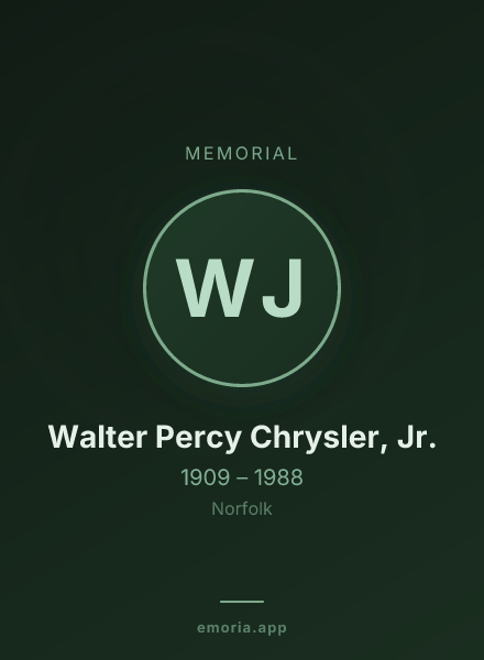 Memorial portrait of Walter Percy Chrysler, Jr.
