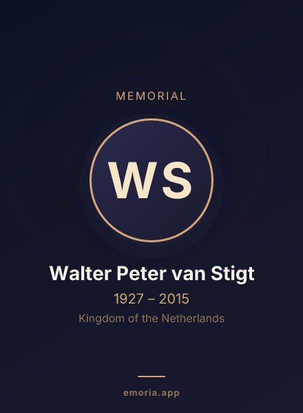 Memorial portrait of Walter Peter van Stigt