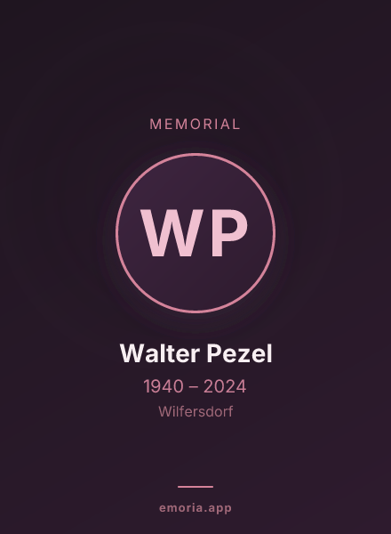 Memorial portrait of Walter Pezel