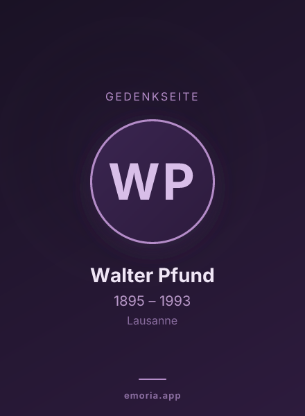 Gedenkportrait von Walter Pfund
