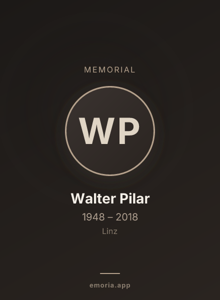 Memorial portrait of Walter Pilar