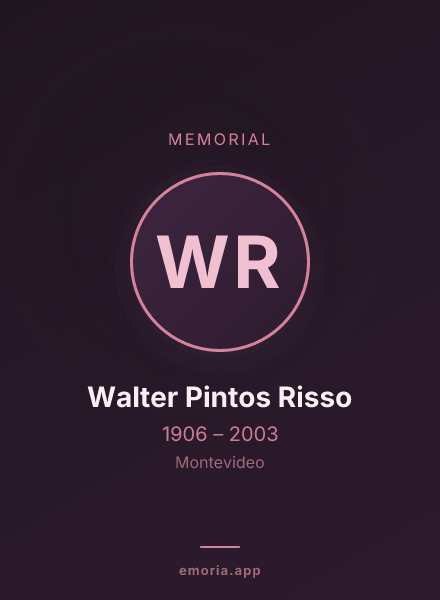 Memorial portrait of Walter Pintos Risso