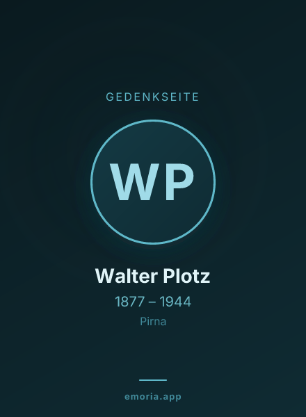 Gedenkportrait von Walter Plotz