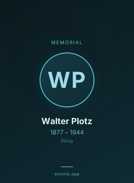 Memorial portrait of Walter Plotz