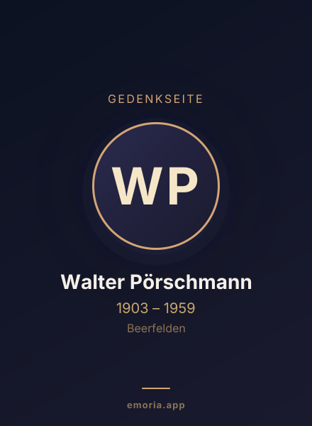 Gedenkportrait von Walter Pörschmann