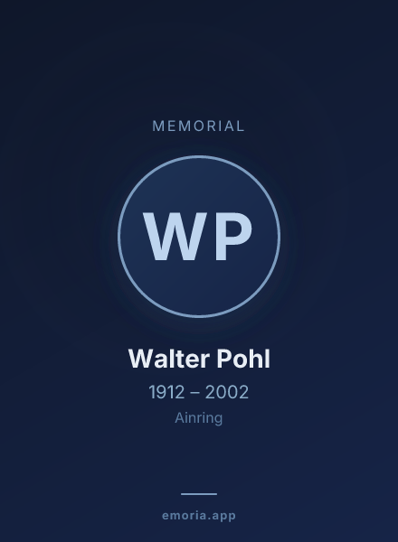 Memorial portrait of Walter Pohl