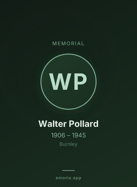 Memorial portrait of Walter Pollard
