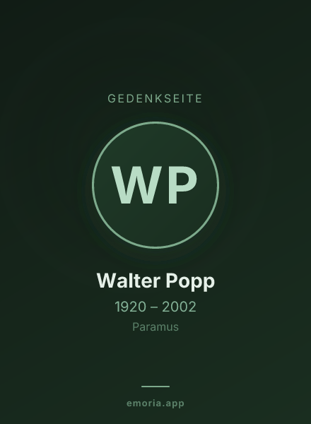 Gedenkportrait von Walter Popp